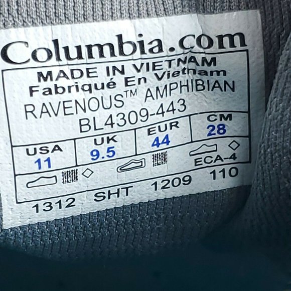 Columbia Womens Ravenous Amphibian BL4309-443 Blue Running Athletic Shoes Sz 11 - Picture 9 of 9
